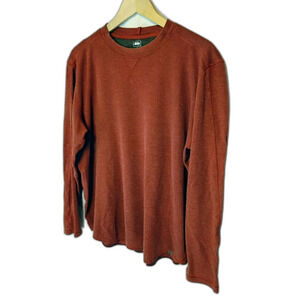REI Co-op Long Sleeve Thermal Shirt Men's L Good Condition Rust Waffle Knit